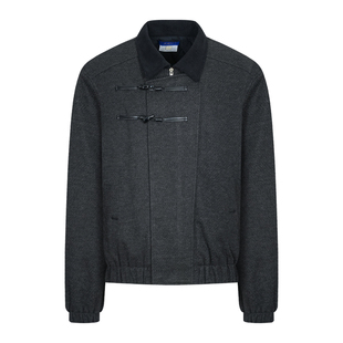 PMET「剑棉」羊毛混纺剑道棉服 撞色翻领保暖夹棉内里抗风夹克冬