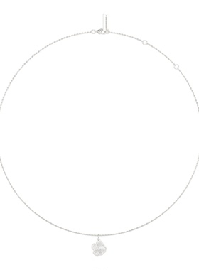 Mouhooland/暮后之地银标系列朱槿花刺绣小花项链925银镶培育钻石