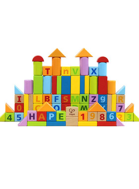 hape80粒积木大颗粒玩具1-3岁