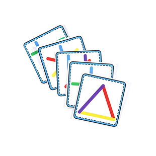 幼儿园小中班建构区看图摆放冰棒棍百变造型积木区角游戏自制教具