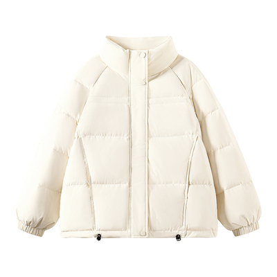 班尼路S&K系列白鸭绒短款羽绒服女2025新款轻薄女装黑色冬季外套M
