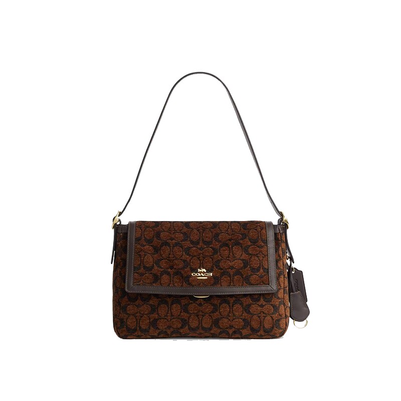 COACH/蔻驰官方奥莱款 Etta女士大号单肩包手提包翻盖包CCE58