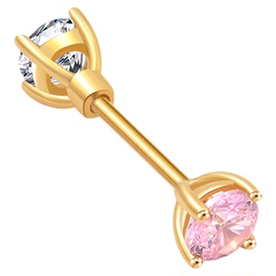 【TOP推荐】9K金单只耳骨钉女莫桑钻耳钉双面耳饰商场同款