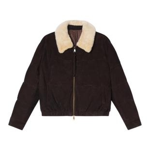 诗篇专选复古水貂小方领短款绒皮羽绒服女2026春季新款