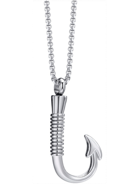 嘻哈创意男女可打开鱼钩钛钢项链