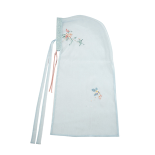 瞳莞汉服原创设计绣花幅巾绛钰云逐半透明汉服搭配头饰夏透气巾帻