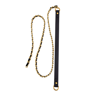 小香cf黑金包包链条适用mk浮雕包改造双链背黑色无扣穿皮链子单买