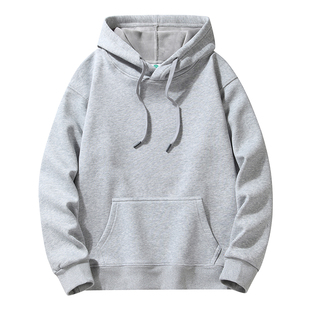 秋冬加绒连帽套头男士卫衣大码纯棉加厚保暖宽松外套学生长袖衫潮