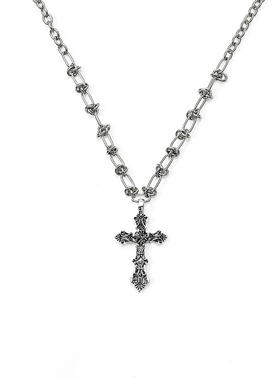 合金男女复古十字架项链