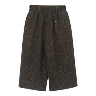 大耳象女童格纹毛呢长裤彩点毛呢直筒裤羊毛冬季新款