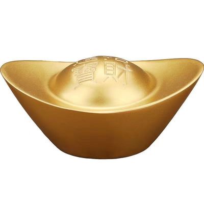 铜色仿真金条沙金摆件实心元宝假金砖金块镀金样品道具客厅