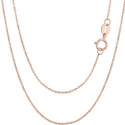 潮宏基O字链18K金玫瑰金素链项链红白黄彩金锁骨链配链生日礼物L