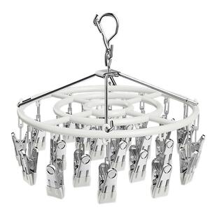 袜子晾晒架阳台家用带多夹子衣架多功能晒内衣夹神器不锈钢晾衣架