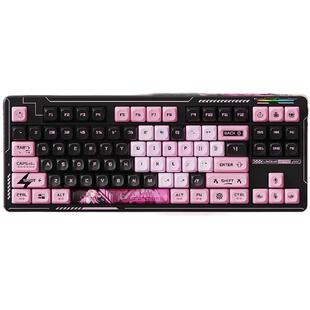 凌豹K87PRO机械键盘客制化三模无线蓝牙电脑游戏电竞侧刻黑莓粉