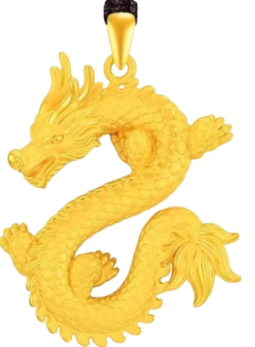 【首单直降】正品金色飞龙在天吊坠男女款霸气高档祥龙挂坠项链