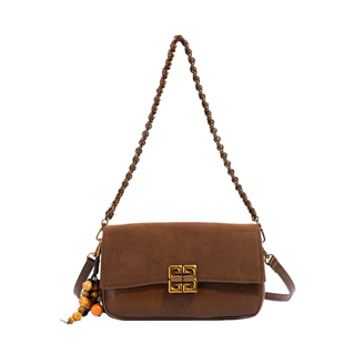 高级感复古包包女式2025新款巨好看秋冬麂皮百搭小方包单肩斜挎包