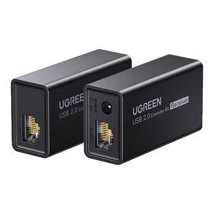 绿联usb网络延长器usb2.0网线信号放大转网络RJ45接口50米无线数据传输器鼠标键盘监控摄像头扫描枪单边供电