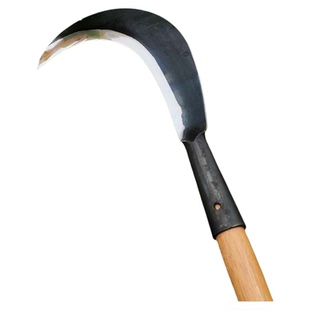 足铁匠锻打割草镰刀全钢园林镰刀农用户外割草砍枝丫藤条砍割刀具