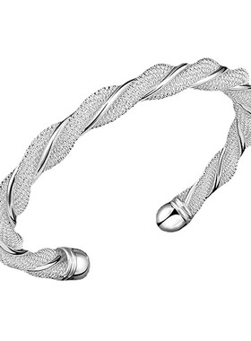 925开口时尚风纯银礼物手环