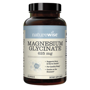 Naturewise双甘氨酸镁有机镁元素补充剂螯合镁补镁胶囊女士成人