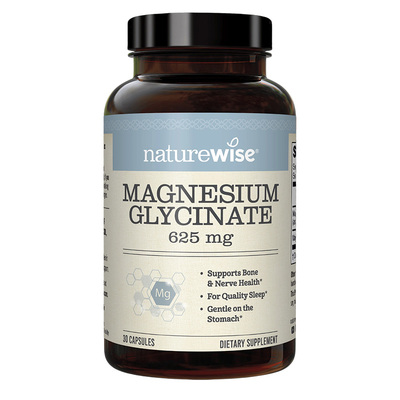 Naturewise双甘氨酸镁有机镁元素补充剂螯合镁补镁胶囊女士成人