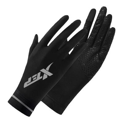 特步冰丝防晒手套骑行防紫外线男女士夏季薄款透气触屏电动车开车