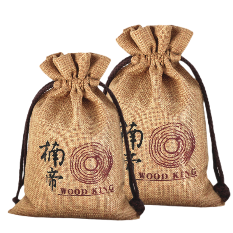 定制麻布束口袋抽拉绳收口礼品包装维棉卡其色杂粮米袋子印刷logo