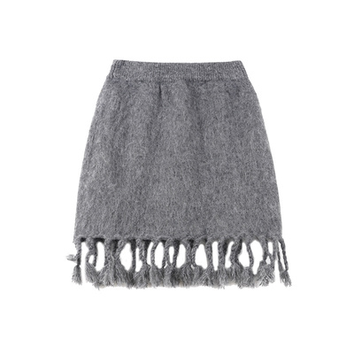SourceWithU不规则毛绒针织半裙