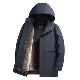 罗蒙加厚90白鹅绒冬季男士羽绒服商务休闲御寒加绒保暖冬装外套