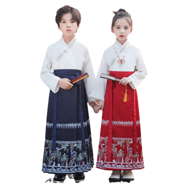 儿童马面裙2025新款套装男童唐装中国风民族服装夏女童国学演出服