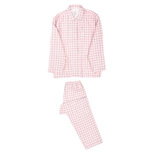 无印睡衣双层纱布纯棉长袖春秋夏薄款男女情侣格子良品家居服2024