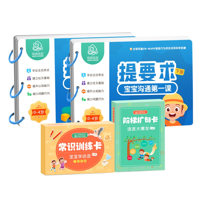 学习提要求0-4岁语言迟缓儿童玩具挂图/认知卡