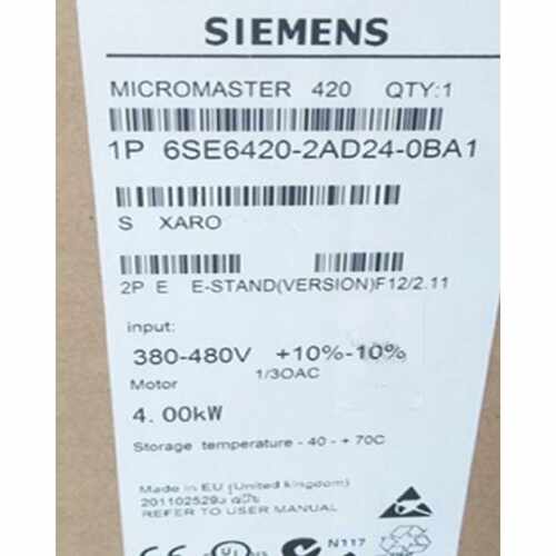 议价6SE6420-2AD24-0BA1西门子MM420变频器4KW 6SE6 420-2AD24-0B