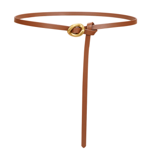 打结真皮细腰带配饰女装饰连衣裙子毛衣高级感2026新款配西装皮带