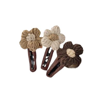 毛线针织花朵抓夹鸭嘴夹高级感