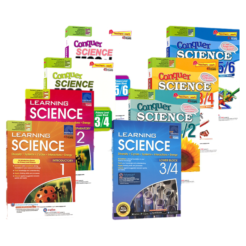 SAP 新加坡科学练习册 Learning+Conquer Science 小学1-6年级 攻克系列科学教辅 基础巩固提高 科学知识串联训练 英文原版