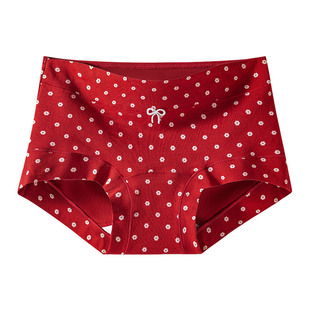 发育期少女孩大童本命年红色内裤纯棉抗菌属马年初高中学生三角裤