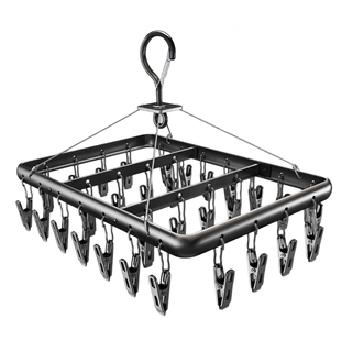 铝合金阳台晒袜子神器圆形多夹子晾衣架多功能家用婴儿防风袜子架