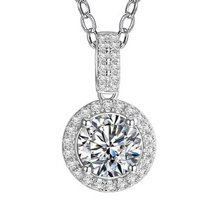 钻石纯银莫桑石项链女高级设计感轻奢小众吊坠七夕情人节礼物单钻