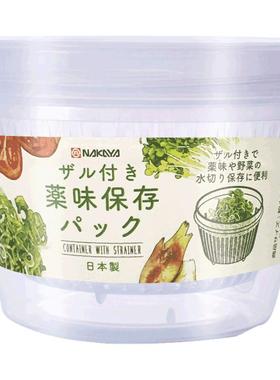 日本进口nakaya葱姜蒜收纳盒冰箱收纳沥水厨房放葱花保鲜盒食品级