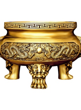 铜双龙香炉摆件龙凤鼎炉