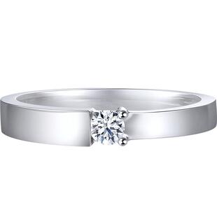 周生生PROMESSA如一系列18K白色黄金钻石戒指男款91860R