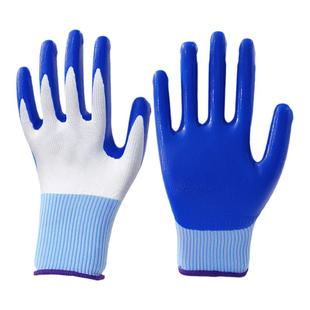 防滑手套劳保干活手套工作耐磨防水橡胶胶皮丁腈手套工地干活防护