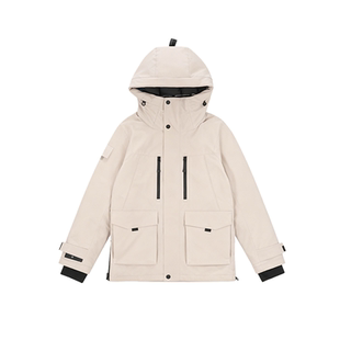 老爸评测定制工装款鹅绒羽绒服连帽防风设计保暖上衣外套男女同款