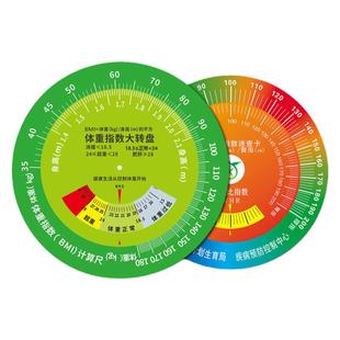 控疾BMI体重指数大转盘bmi转盘身高体重壁挂式健康转盘计量速查卡