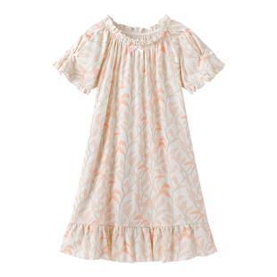 英氏女童连衣裙儿童纯棉睡裙2026年春夏新款短袖小女孩中大童裙子