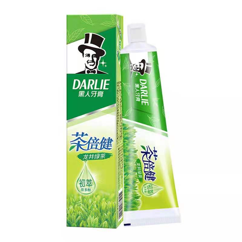 好来黑人茶倍健龙井绿茶牙膏清新口气护龈家庭装套装
