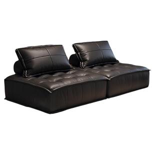 皮埃蒙特沙发豆腐块真皮沙发小户型组合模块沙发客厅黑色单人方块