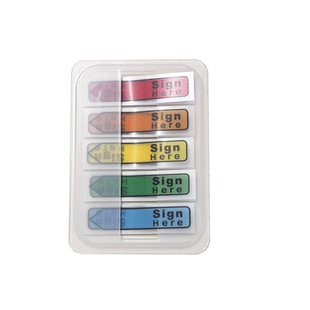 SIGN HERE箭头5色抽取指示便利贴办公客户签字签名文件资料索引贴