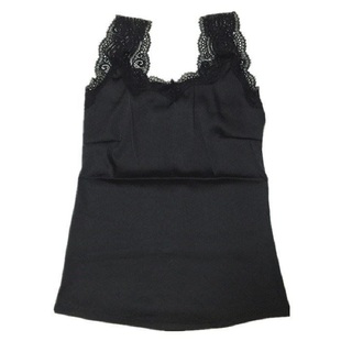 欧洲站桑蚕真丝吊带小背心女绸缎面蕾丝百搭修身显瘦大码打底上衣